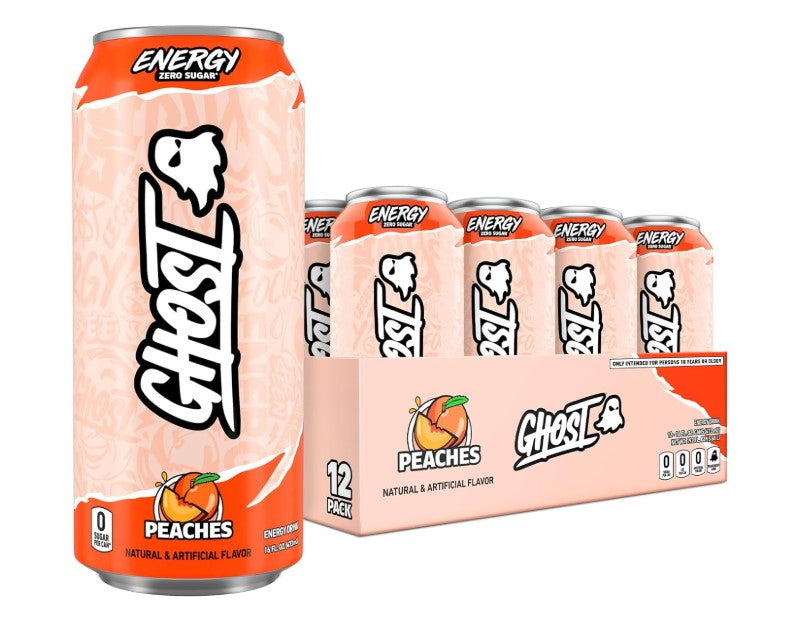 Ghost Energy Peaches 12oz Cans (12 Pack)
