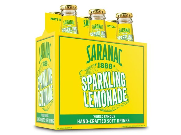 Saranac World Famous Hand-Crafted Sparkling Lemonade Soda Soft Drink, 12 fl oz (12 Glass Bottles)