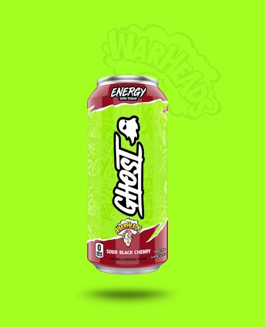 Ghost Energy Sour Black Cherry Warheads 16 fl oz. (12 Pack)
